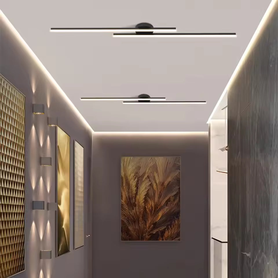 Long plafonnier LED en aluminium