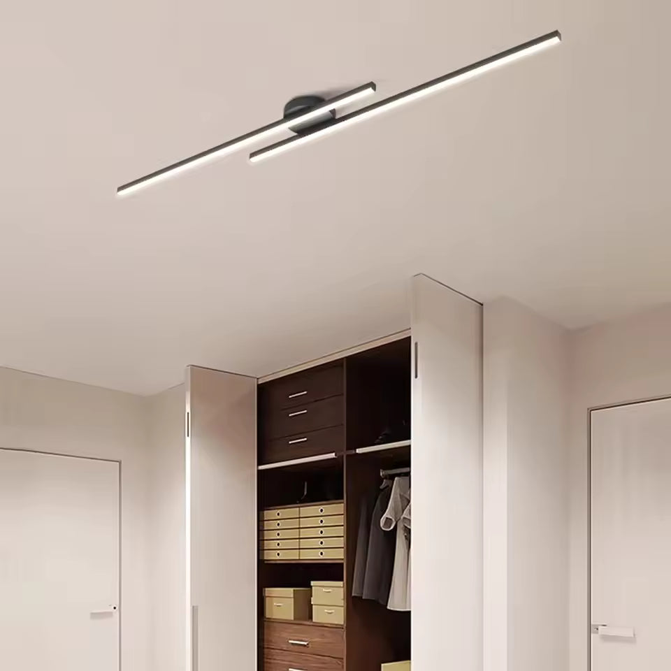 Long plafonnier LED en aluminium
