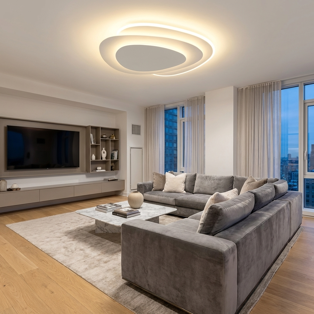 Plafonnier intelligent ovale minimaliste