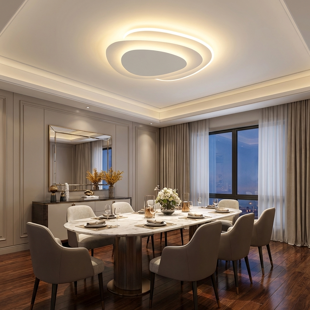 Plafonnier intelligent ovale minimaliste